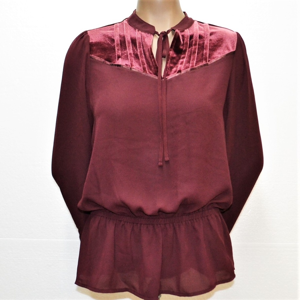 Worthington Peplum Button Down Blouse Sz Medium